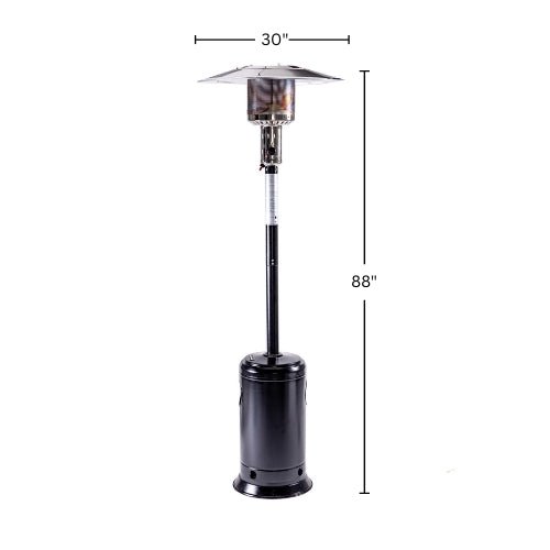 Solara Stand Patio Heater, Hammered Schwarz