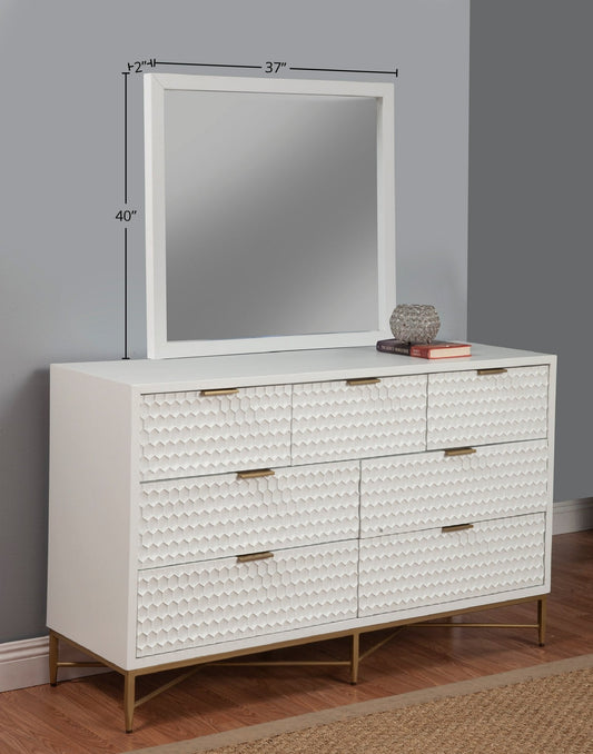 Weiß Perle Dresser und Mirror