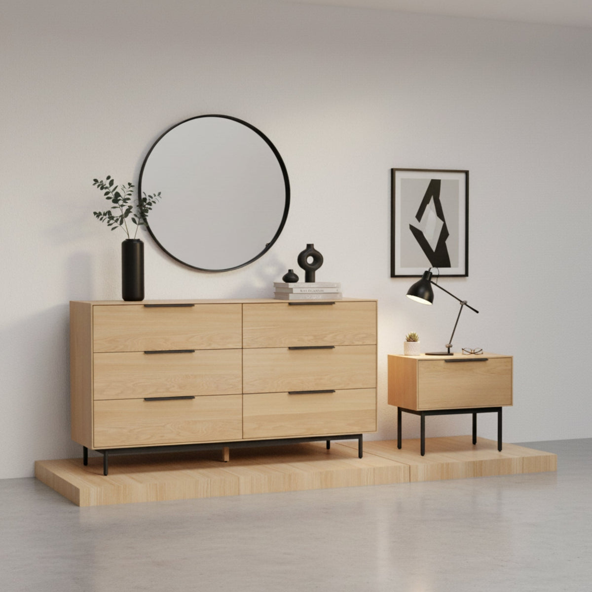 Akira Nachttisch, Light Oak