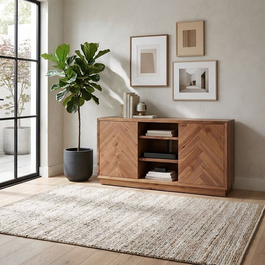 Russo 60' Modern Walnut Sideboard