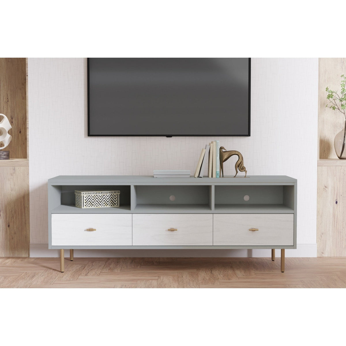 Saige TV Konsole, Weathered Weiß