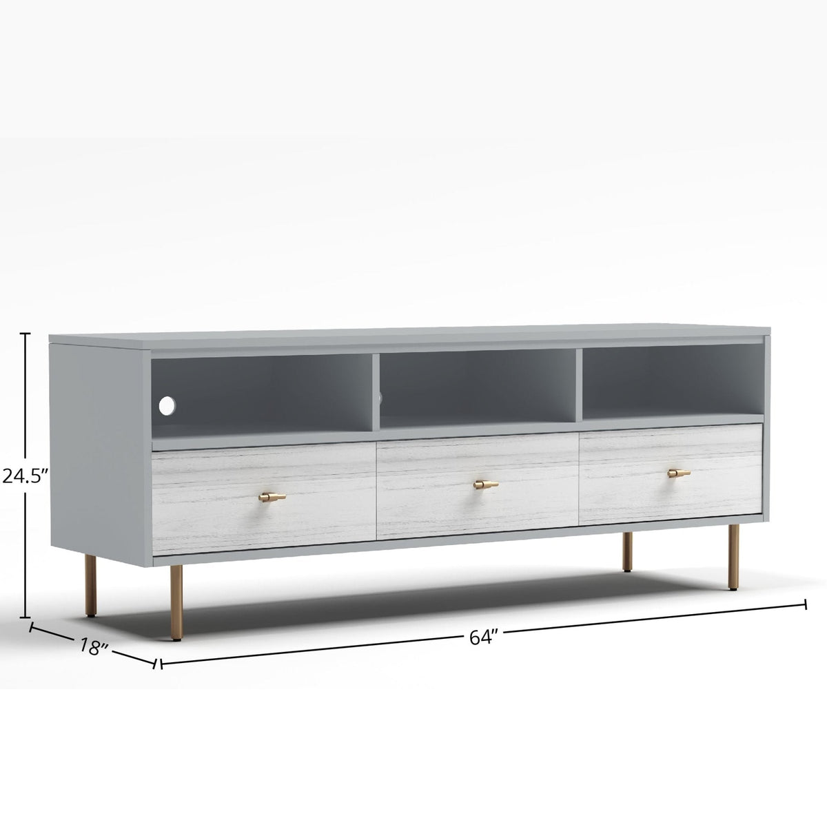 Saige TV Konsole, Weathered Weiß