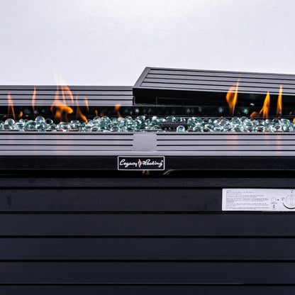 Vista Rechteckiger Feuerstellentisch, Hammered Schwarz