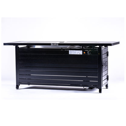 Vista Rechteckiger Feuerstellentisch, Hammered Schwarz