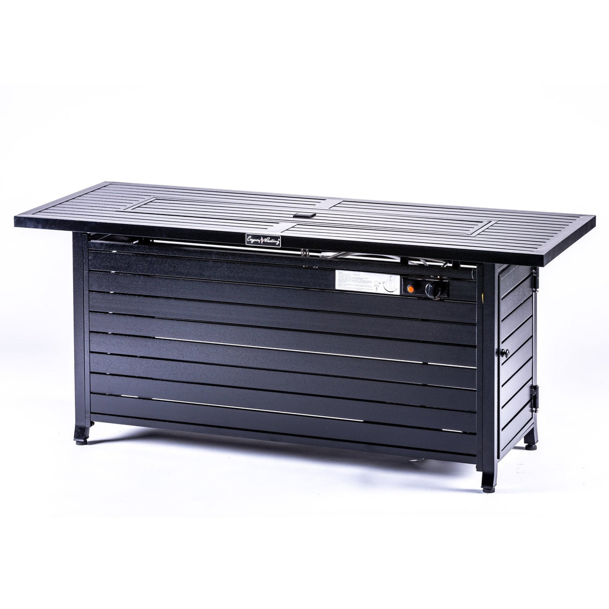 Vista Rechteckiger Feuerstellentisch, Hammered Schwarz