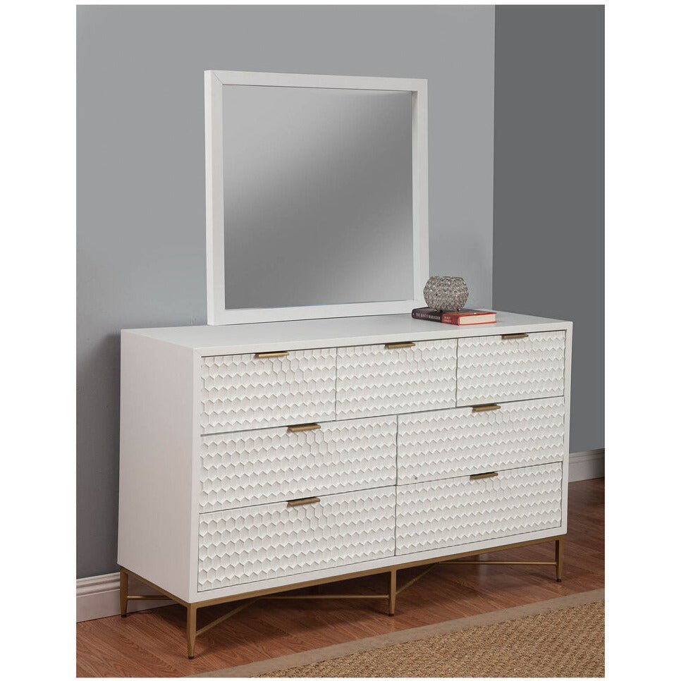 Weiß Perle Dresser und Mirror