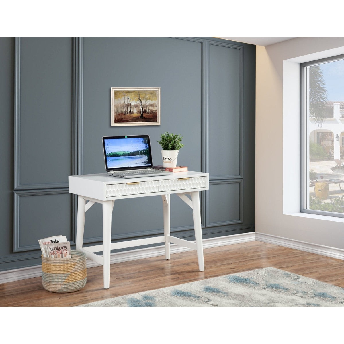Weiß Perle Mini Desk