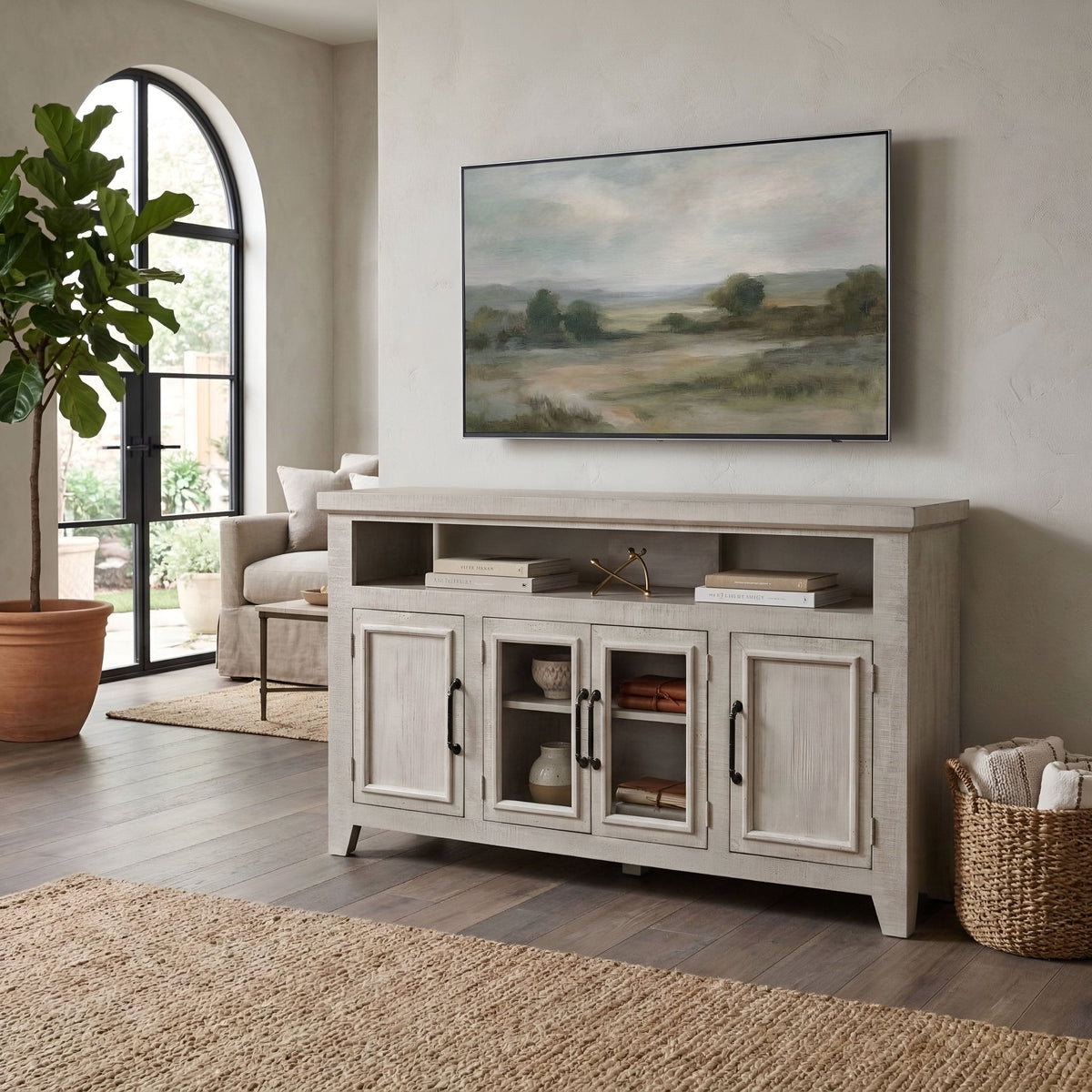 Willow Creek 60' TV-Konsole, Weiß Wash